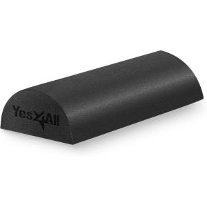 Yes4All Medium Firm Half Foam Rollers for Post-Workout Relaxation, 12/18/24/36 inch PE Foam Roll for Back Massage & Yoga Exercise(Black)