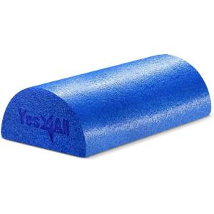 Yes4All Medium Firm Half Foam Rollers for Post-Workout Relaxation, 12/18/24/36 inch PE Foam Roll for Back Massage & Yoga Exercise(Half Blue)