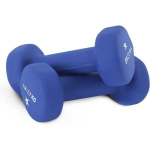 Yes4All Neoprene Coated Dumbbell Hand Weight Sets of 2 – Multiple Weight Options with 15 Colors, Anti-roll, Anti-Slip, Hexagon Shape(E. Dark Blue – 6lbs – Pair)