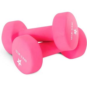 Yes4All Neoprene Coated Dumbbell Hand Weight Sets of 2 – Multiple Weight Options with 15 Colors, Anti-roll, Anti-Slip, Hexagon Shape(K. Pink – 13lbs – Pair)