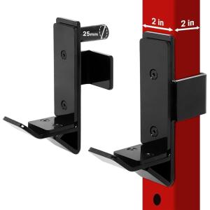 Yes4All Power Rack J-Hooks & Attachments – Heavy Duty Barbell Holders Compatible with 2×2 & 3×3 Power Racks for Home Gym(J-hook Barbell 2×2)
