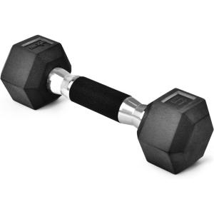 Yes4All Rubber Grip Encased Hex Dumbbell – Hand Weights With Anti-Slip 5-50 LBS Single(A. 5 Pounds)