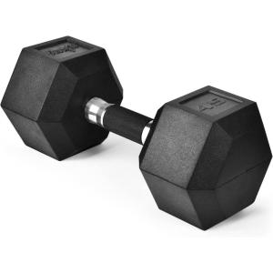 Yes4All Rubber Grip Encased Hex Dumbbell – Hand Weights With Anti-Slip 5-50 LBS Single(I. 45 Pounds)