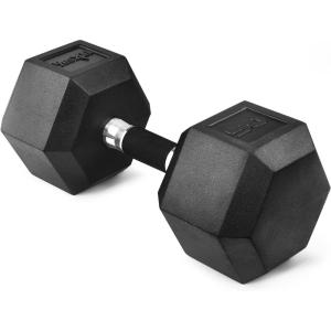 Yes4All Rubber Grip Encased Hex Dumbbell – Hand Weights With Anti-Slip 5-50 LBS Single(J. 50 Pounds)