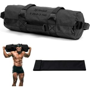 Yes4All Sandbags for Working Out, Adjustable Sand Bags for Weight Training with Handles, Multiple Colors & Sizes 5-200lbs(E. Black – S (5-25 Lbs))