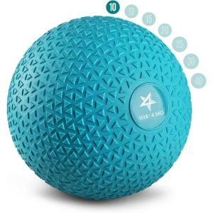 Yes4All Slam Balls, 10-40lb Weighted Ball Weight, Durable PVC Sand Filled Workout Dynamic Slam Ball for Core Strengthen(Teal)