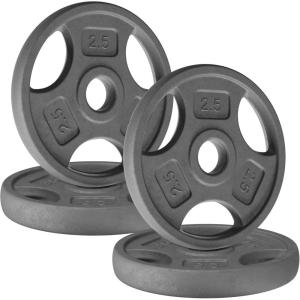 Yes4All Standard 1-Inch Grip Weight Plates, Cast Iron with Multiple Sizes from 2.5 lb to 35 lb for Strength Training, Weightlifting & Muscle Toning(C. 4×2.5LB)