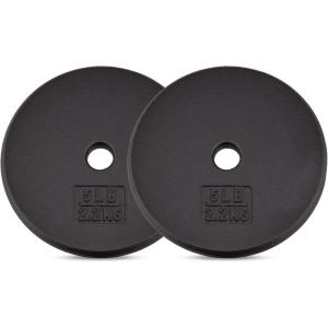 Yes4All Standard 1″ Cast Iron Weight Plate – Ideal for Strength Training – Multiple Weight: 5LB to 25LB (Single & Set of 4)(1-Inch Center)