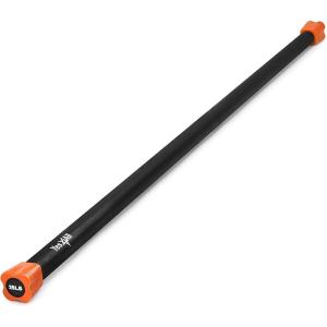 Yes4All Total Body Workout Weighted Bar, Resistance Band Bar, Racks for Strength Training, Exercise Bar for Yoga in Home and Gym – Single/Combo(G. 25lbs)