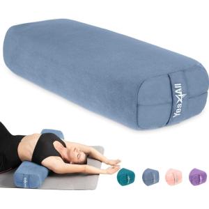 Yes4All Triple-Layer Sponge Yoga Bolster Pillow for Restorative Yoga & Meditation – Versatile Yoga Support Pillow, Balance & Poses Modification(A. Blue)