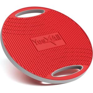 Yes4All Upgraded Wobble Balance Board, 16.34″ TPE Non-slip, Stability Board for Home Gym, Standing Desk & Physical Therapy(Red/Gray)