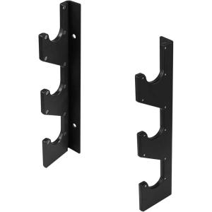 Yes4All Vertical Wall Mounted Olympic Barbell Holder, Barbell Storage Rack, Hanging Barbell Rack for Home Fitness Equipment(D. Black Horizontal Wall Mounted 1 Pair)