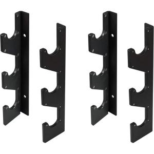 Yes4All Vertical Wall Mounted Olympic Barbell Holder, Barbell Storage Rack, Hanging Barbell Rack for Home Fitness Equipment(E. Black Horizontal Wall Mounted 2 Pairs)