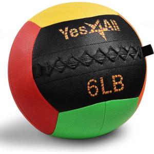 Yes4All Wall Ball, Soft Leather Weighted Iron Sand Ball for Dynamic Multifunctional Exercise, 6 LB – 30 LB(Vibrant)