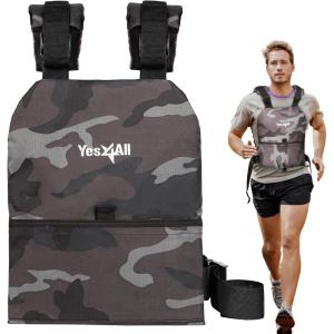 Yes4All Weight Vest Plate 5.75/8.75/14/ 19.75LB Pairs, Weighted plates for vest, Tactical Plate, Weight Plate with Curved Ergonomic Design for Running, Heavy Workout(UPGRADED – Black Camo)