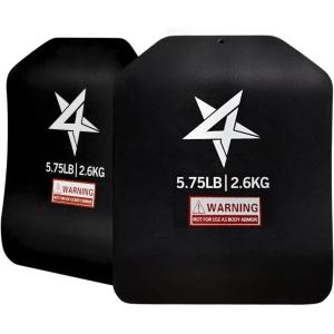 Yes4All Weight Vest Plate 5.75/8.75/14/ 19.75LB Pairs, Weighted plates for vest, Tactical Plate, Weight Plate with Curved Ergonomic Design for Running, Heavy Workout(5.75LBS Pair – Black)