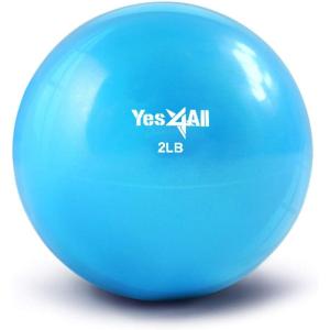 Yes4All Weighted Toning Balls for Exercise, Soft Medicine Balls for Exercise, Pilates, Yoga, Balance, Flexibility, 2-10lbs(F. 2lb – Blue)