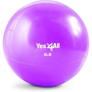Yes4All Weighted Toning Balls for Exercise, Soft Medicine Balls for Exercise, Pilates, Yoga, Balance, Flexibility, 2-10lbs(K. 8lb – Purple)