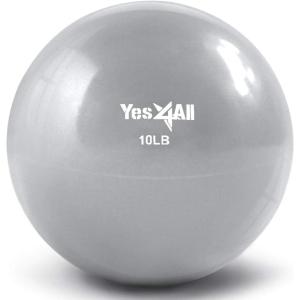 Yes4All Weighted Toning Balls for Exercise, Soft Medicine Balls for Exercise, Pilates, Yoga, Balance, Flexibility, 2-10lbs(M. 10lb – Gray)