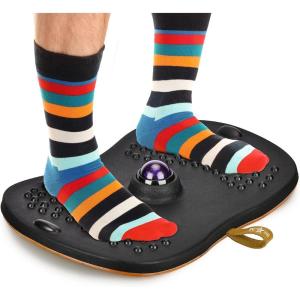 Yes4All Wobble Balance Board for Standing Desk/Anti-Fatigue Office Foam Pad – Standing Desk Mats, Rocker Board, Office Accessories, Wobble Board With Massage Ball(Upgraded Ver – Massage Roller Ball)