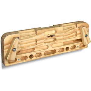 Yes4All Wooden Hang Board/Climbing Board for Doorway – Hand Strengthener Equipment for Training Finger, Grip and Pull Up(B. Natural – Upgraded)