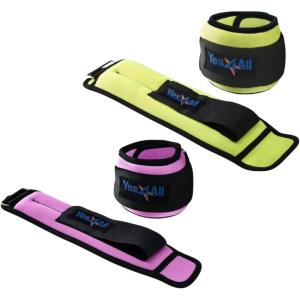 Yes4All Wrist & Ankle Weights Pair 1lb -10lbs, Adjustable Strap for Walking, Jogging, Pilates, Gym Fitness Workout for Women, Men(K. (1.5lb x2) Purple & (3lb x2) Lime)