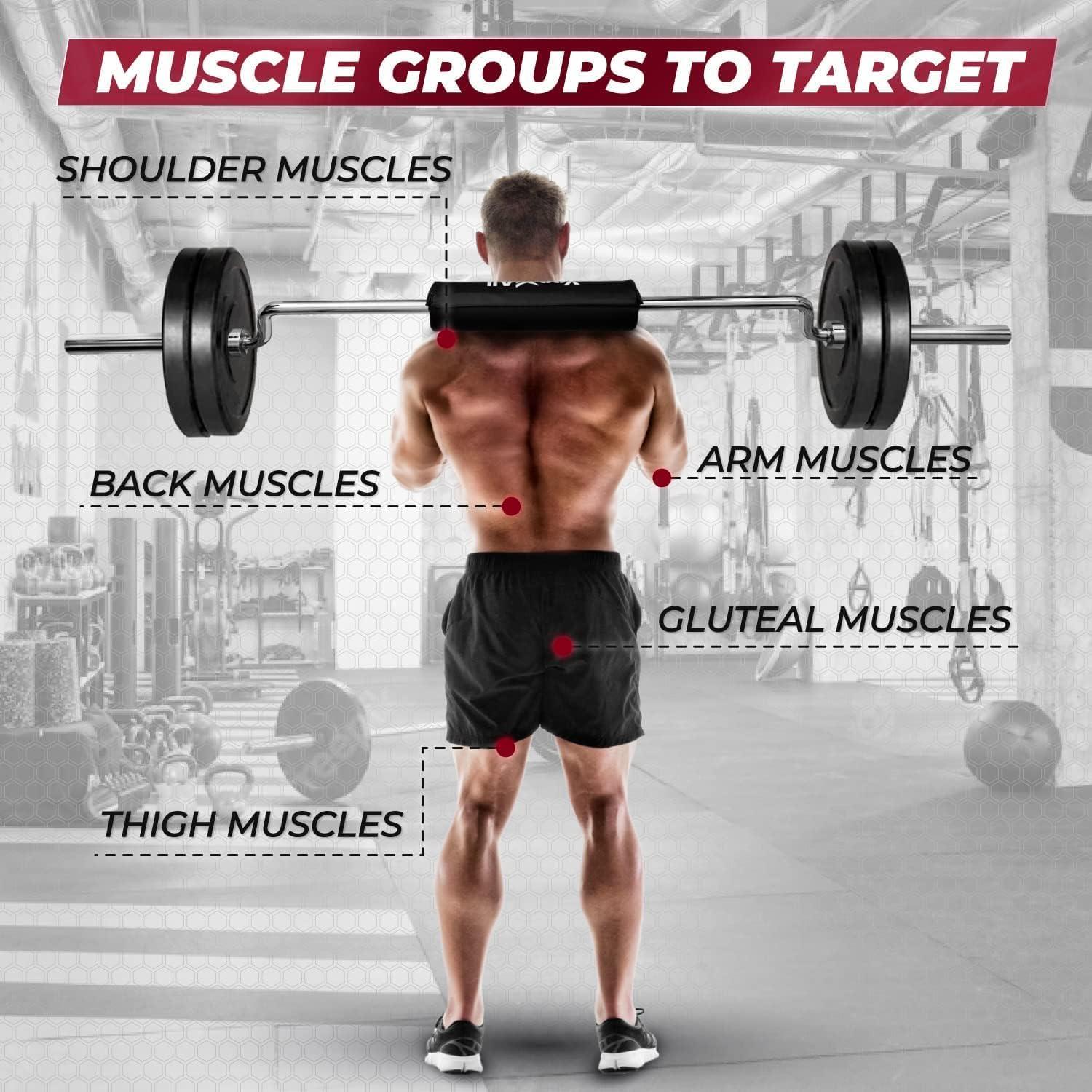 imageYes4All AntiSlip Squat Bar Attachment 1000LB Squat Olympic Bar ampamp Bar Pad with Comfortable Neck and Shoulder Pads Extra Handle for Free Weights Strength Training and Body BuildingC Shouder Pad With Bar