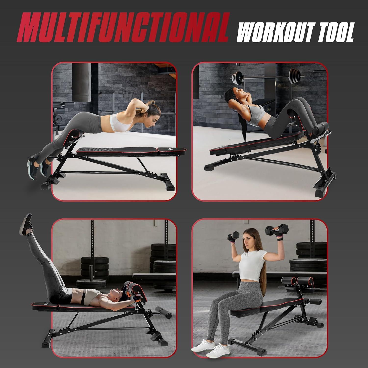 imageYes4All MultiFunctional Workout Bench Sit Up Bench Weight Bench Roman Chair ampamp Back Extension for Core Training