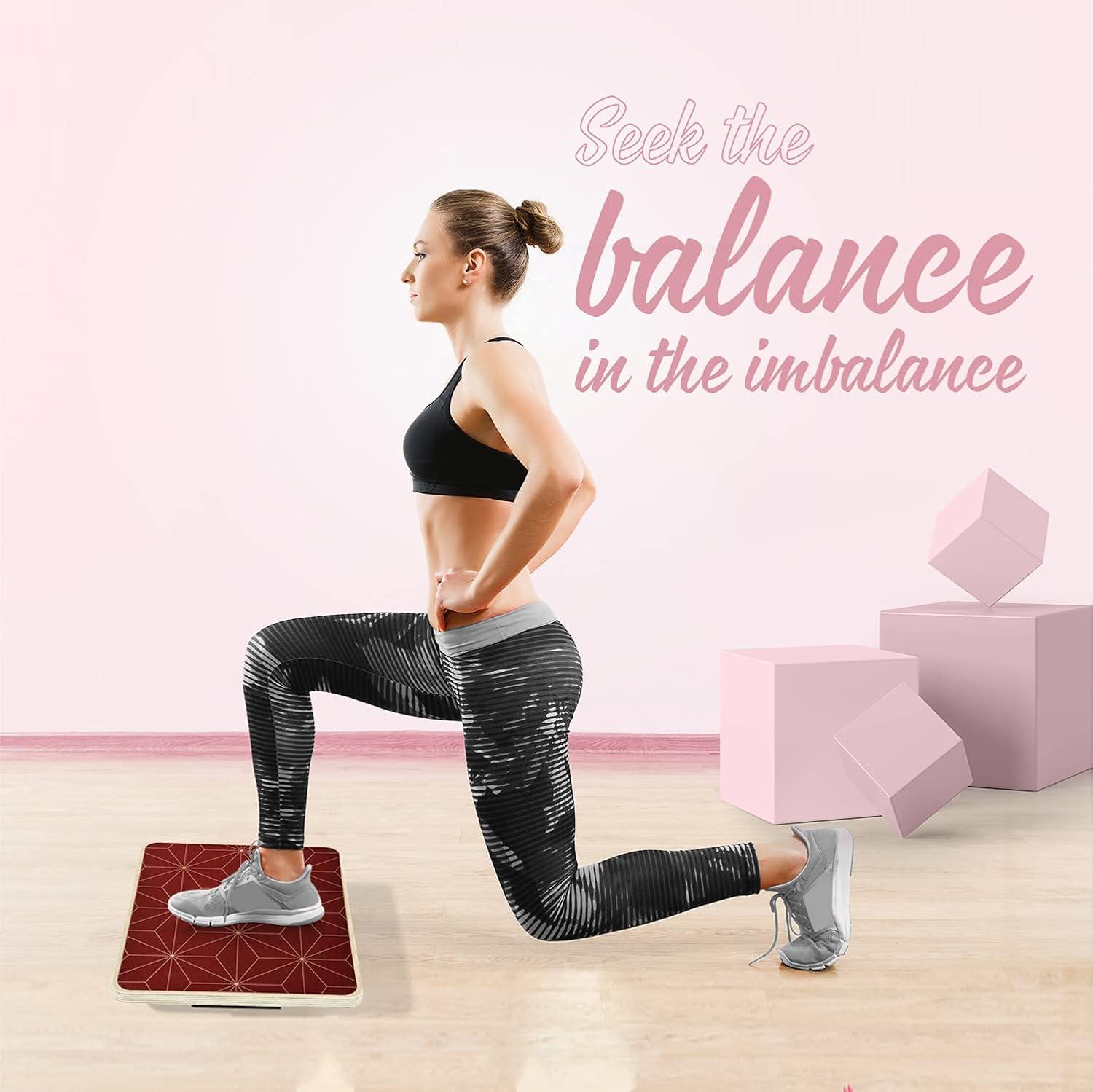 imageYes4All Professional Rocker Wooden Balance Board for Standing Desk ampamp Core Strength Stability Support up to 350 lbs