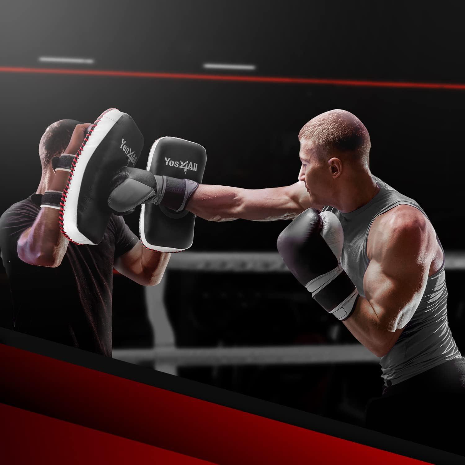 imageYes4All Thick Boxing Strike Curved Thai Pad MMA Strike Kick Shield Coaching Padding for Sparring for Kickboxing ampamp Self Defense Sold in Pairs