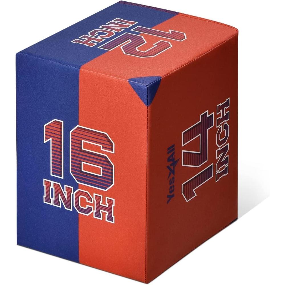 imageYes4All 3in1 SoftPadded Plyo Box With Wooden Core NonSlip MultiUse Cushioned Plyometric Jump Box with Vinyl Cover for Jumping Conditioning Strength TrainingB Basketball Version Black