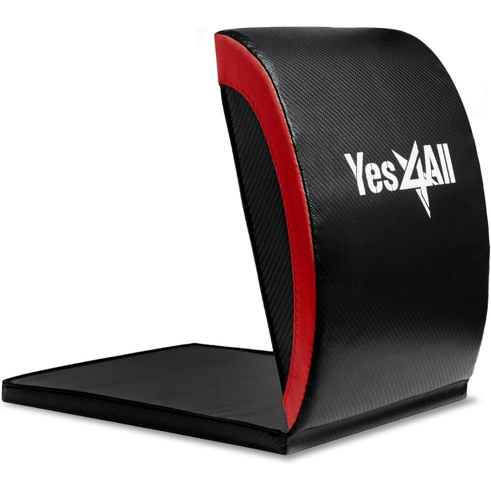 imageYes4All Abdominal Exercise Pads Foldable Ab Workout Equipment for Home Gym Core Training ampamp Back Stretching Sit Up Mat for Floor ExercisesB4 Red