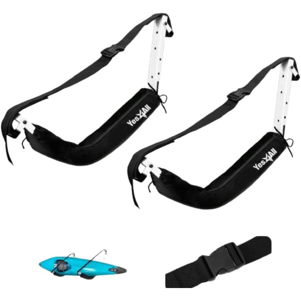 imageYes4All Kayak Storage Hooks HeavyDuty Premium Foam Padded Surfboard Wallmount Rack Set of 2 SUP Paddle Board Rack Hold up to 125 LbsCanoe Bike Kayak Storage Hook Indoor ampamp Outdoor HangersBlackA 1 LEVELS 1 PAIR