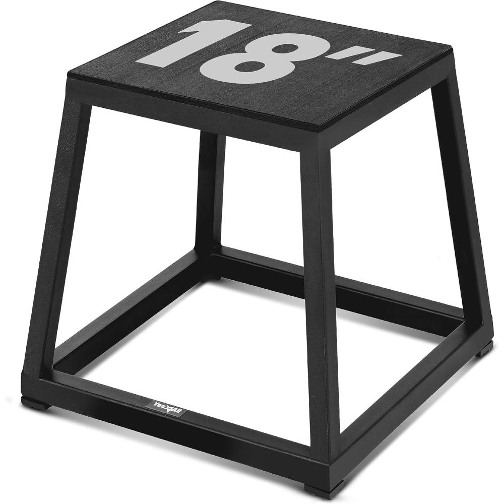 imageYes4All Metal Plyometric Box with 550lbs Capacity PreAssembled Plyo Jump Platform Step Up Box for Workout Home Gym18 inches
