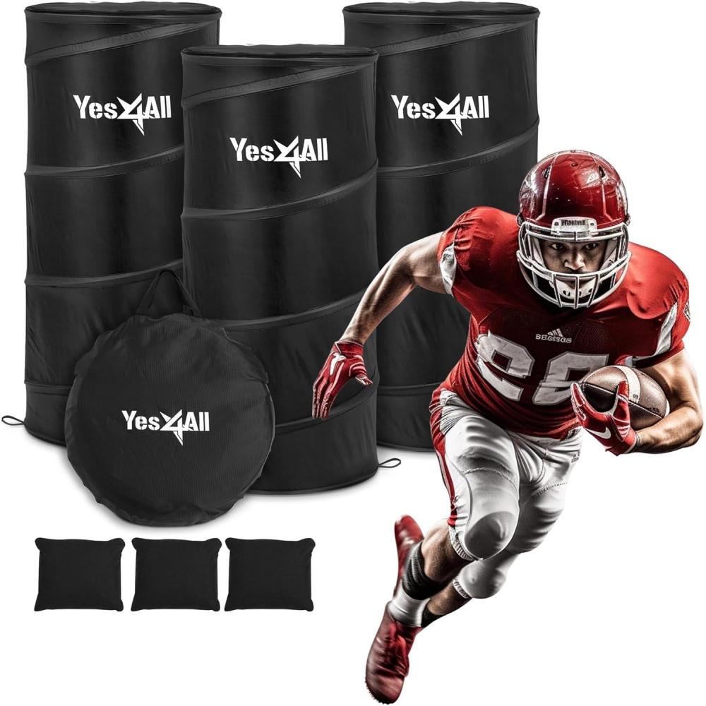 imageYes4All Pop Up Defender 3Pack Basketball Youth Training Equipment Portable Football Soccer Basketball Drill DefenderB Black