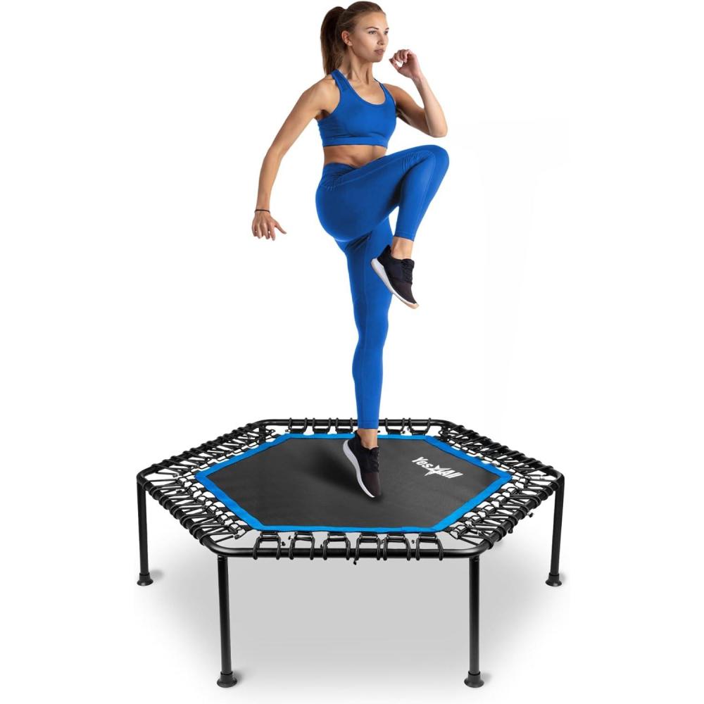 imageYes4All Rebounder Trampoline for Adults 48Inch 350 LBS Stable ampamp Silent Exercise Trampoline for Rebounding Jumping Cardio
