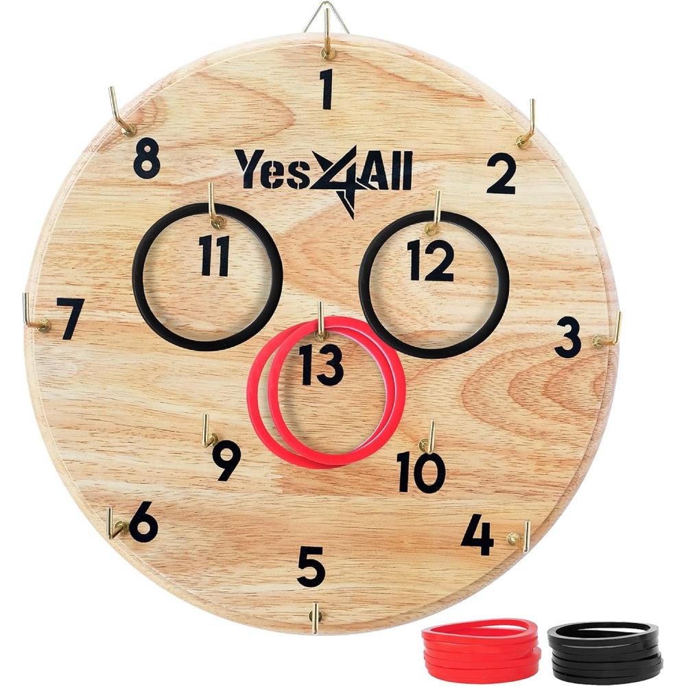 imageYes4All Ring Toss Wall GameIndoor ampamp Outdoor Game for Adults Camping PartyNatural wood