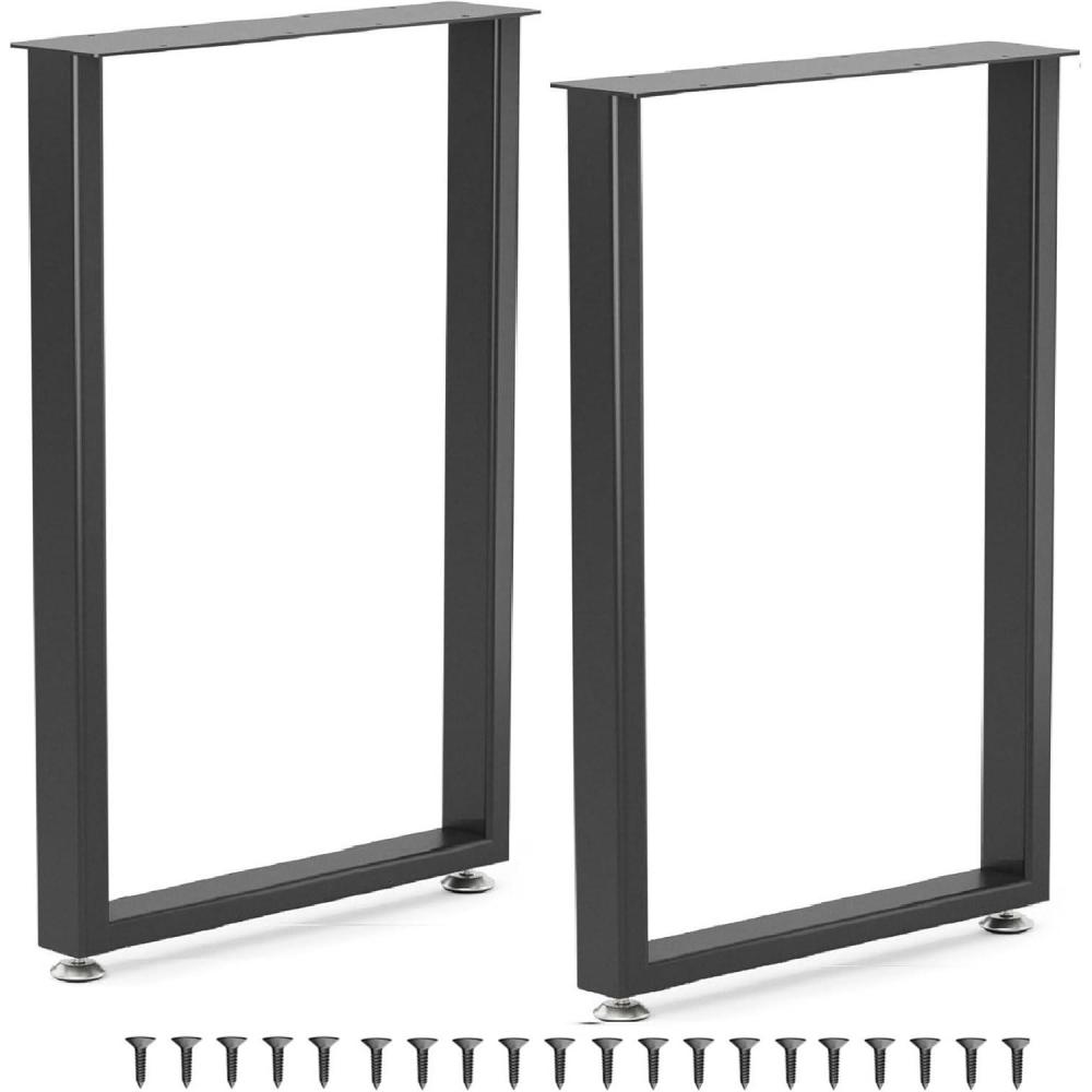 imageYes4All Store 16 Trapezoid Furniture Metal Legs  Heavy Duty Wrought Steel Feet with Thickness of 10 mm  DIY Iron Furniture Legs for Coffee Table Bench Side Table Nightstand Set of 2BlackRectangular