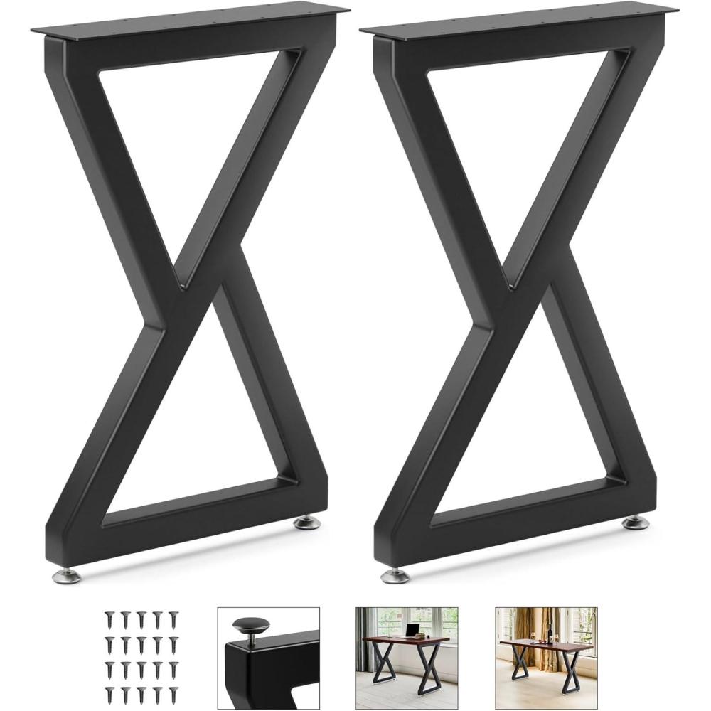 imageYes4All Store 16 Trapezoid Furniture Metal Legs  Heavy Duty Wrought Steel Feet with Thickness of 10 mm  DIY Iron Furniture Legs for Coffee Table Bench Side Table Nightstand Set of 2BlackZig Zag