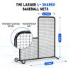 Anova L Screen Baseball Net for Batting and Pitching with 2 Basic Baseballs and Carry Bag Included, Baseball & Softball Screen, 7x7ft with Wheels Pitching Net, Black