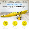 YES4ALL Kayak Cart U-Shape Aluminum, 200lbs Capacity Kayak Dolly with 4 Fixing Straps & Thick PU Wheels, Foldable Canoe Cart