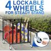 YES4ALL Rolling Ball Cart Storage with Lockable Wheels Volleyball Basketball Holder, Toy Balls Bin, Garage Cage, Storage Racks, Sports Equipment Organizer, Ball Rack for Outdoor Indoor Use(Ball Storage)