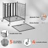 YES4ALL Rolling Ball Cart Volleyball Basketball Holder, Toy Balls Bin for Garage Cage, Storage Racks with Lockable Wheels, Sports Equipment Organizer, Ball Rack for Outdoor Indoor Use