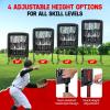 Yes4All 9 Hole Pitching Net, Pre-Installed Pitching Target & U Frame Foam-Padded, 4-Height Adjustable Pitching Net with Strike Zone Upgraded Bungee Cord, 2 Sandbags & 4 Ground Stakes Included