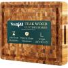 Yes4All Durable Teak Cutting Boards for Kitchen,[16.5”L x 13”W x 1.5”Thick] Medium Edge Grain Cutting Board, Pre Oiled Wood Cutting Boards, Thick Chopping Board w/Juice Grooves and Easy Grip Handle(Teak)