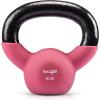 Yes4All Kettlebell – 5, 10 & 15 LB Neoprene Coated Cast Iron Kettlebells, Wide Grip Handle & Flat Bottom for Swings, Squats, Deadlifts, Push Ups & Full Body Training at Home Gym