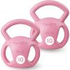 Yes4All Kettlebell, Strength Training Kettlebells for Women, Wide Multi-grip Textured Handle for Home Gym Exercises & Full Body Workout, Single 5–25 lb & Set of 10-15 lb(B. 10LB – Pink)
