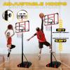 Yes4All Portable Basketball Hoop, 5.8-7ft Adjustable Height Portable Basketball Goal for Indoor, Outdoor, Pool with PC Backboard and Stable Base