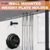 Yes4All Wall Mounted Olympic Barbell Holder & Weight Plate Storage Rack