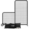 Anova L Screen Baseball Net for Batting and Pitching with 2 Basic Baseballs and Carry Bag Included, Baseball & Softball Screen, 7x7ft with Wheels Pitching Net, Black